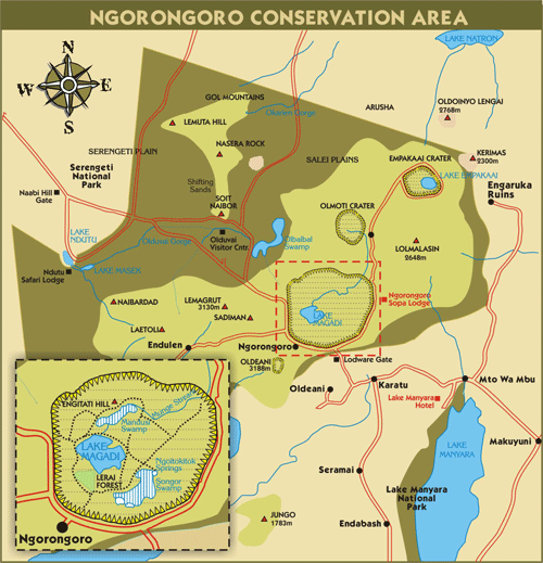 ngorongoro map