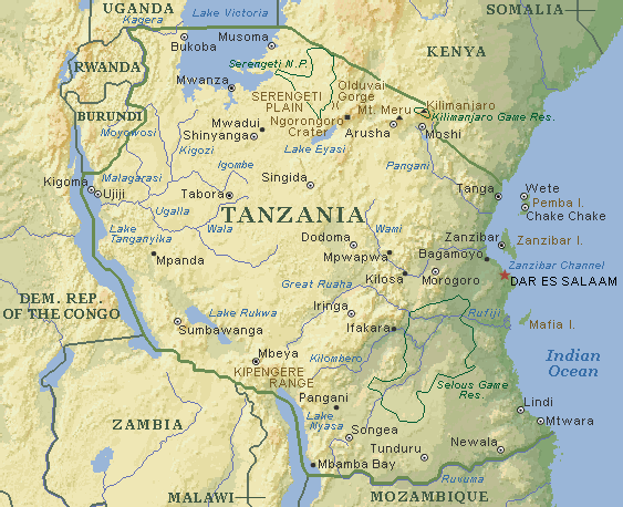 carte tanzanie